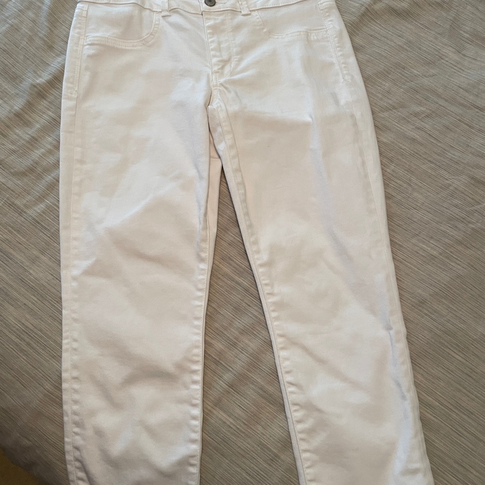 American Eagle White Super Stretch X Cropped Jeans